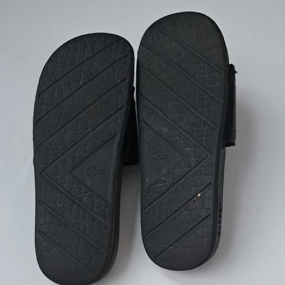 Lacoste Black Crocodile Slide Sandals - Picture 2 of 8